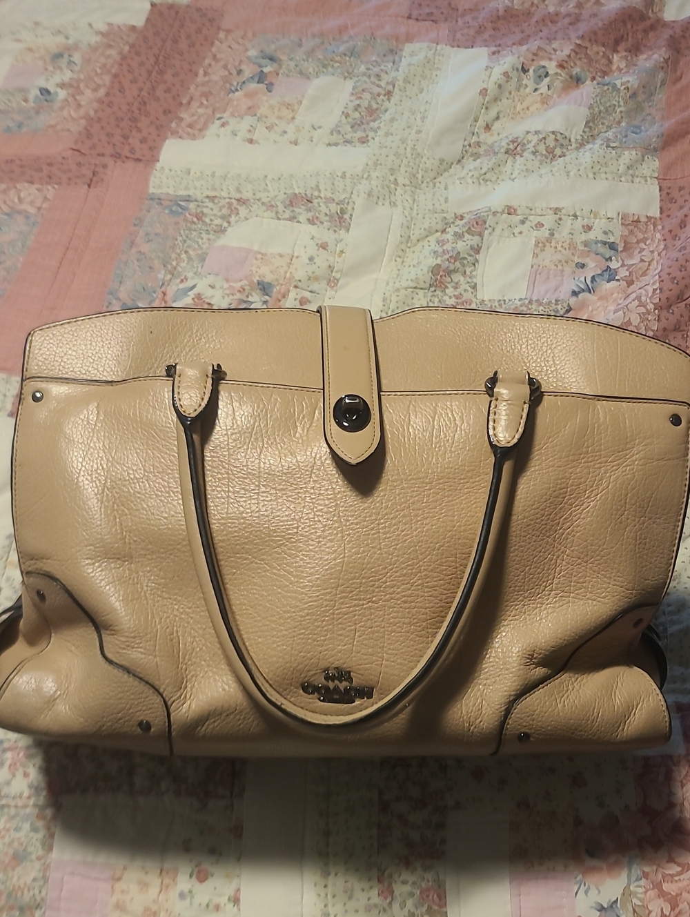 Coach Mercer Satchel Pebbled Leather Tote with Crossbody Strap